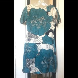 Banana Republic teal silk kimono-sleeve dress